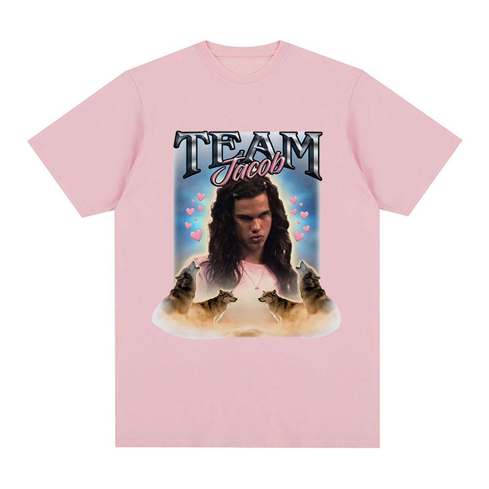 Team Jacob Team Edward Graphic T-shirt Funny Meme Short Sleeve T-shirts Men Women Fashion Cotton Oversized T Shirts Streetwear