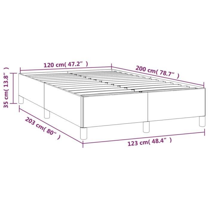 347154 vidaXL Cadre de lit Crème 120 x 200 cm Tissu