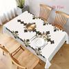 2D Flat 1pc- Ethiopian Cross-print Tablecloth- Traditional Ethiopian Diaspora Design Table Cover, Easy-to-clean Fabric, Suitable for Restaurants, Kitc