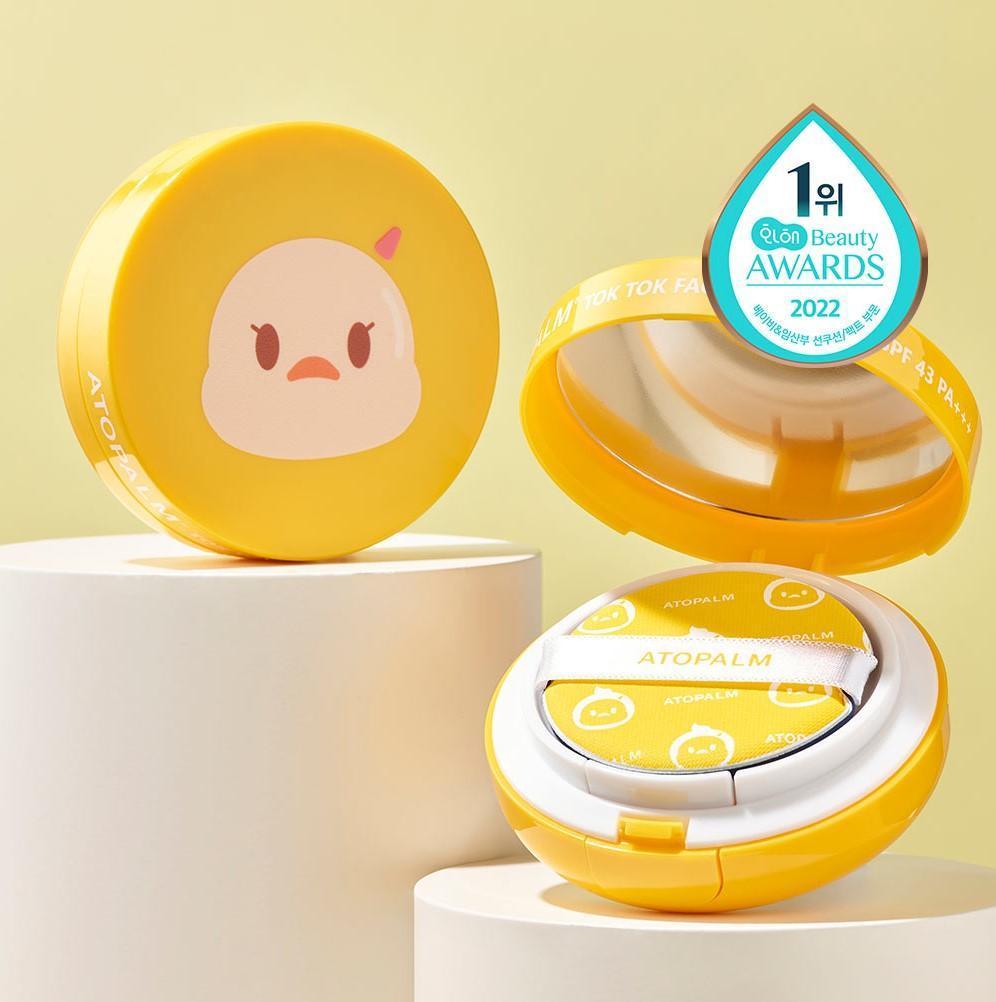 ATOPALM Puder przeciwsłoneczny do twarzy Tok Tok z wkładem SPF 43+ PA+++ 15g*2 szt.