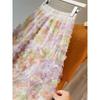 Colorful Ruffle Tulle A-Line Maxi Skirt Heavy Craft Fluffy Half Skirt High-End Layered Mesh Skirt for Women JM2615