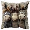 45cm Throw Pillow Covers Cartoon Donkey Material Donkey Pillowcase Washable Non-Real Embroidery Decorative Pillowcase