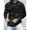 Men's 3D Printed Crew Neck Long Sleeve T-Shirt Fashion Versatile Trend Breathable Casual