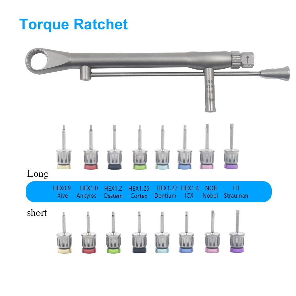 Dental Universal Implant Prosthetic Universal Wrench Kit 10-70NCM Ratchet Drivers Dental Implant Repair Tools