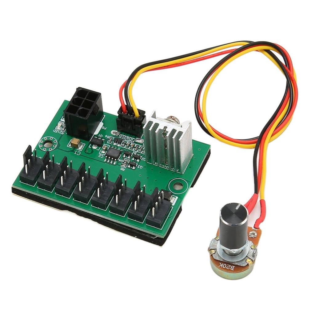 PWM Hub ventilátorů DC 12V 8cestný PC regulátor otáček ventilátorů Hub s 300mm kabelem pro 2pinový 3pinový 4pinový PC ventilátor