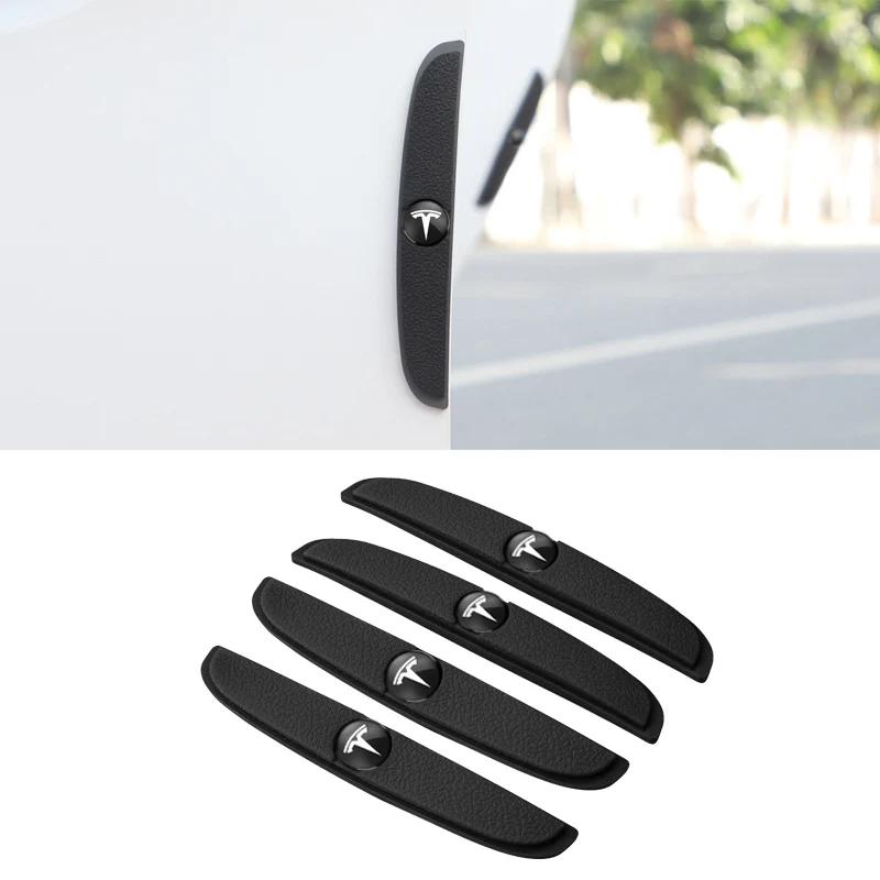 

Car Sticker 2025 Hot 4Pcs Rubber Bumper Strip Car Door Anti-Collision Emblem Sticker For Tesla Model-3 Model-S Model-X Model-Y C