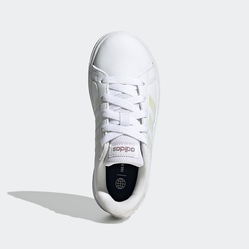 Adidas Kids Grand Court 2.0 Sneakers White Iridescent Footwear Size 17.5 cm
