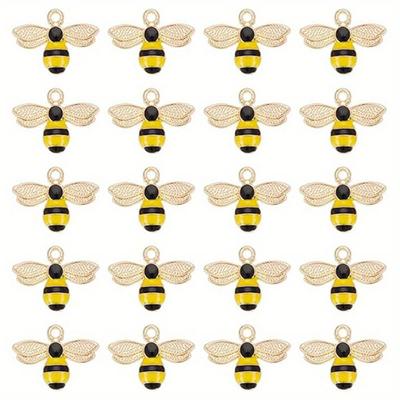 10/20/40Pcs Enamel Bee Charms, Alloy Honeybee Charms Metal Cute Insect Pendant Charms for Jewelry Making Necklace Bracelet Earring