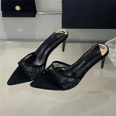 Eilyken Estate Street Style Design Traspiranti Pantofole da Donna Sexy Punta Acuta Tacchi Alti Sottili Scarpe a Rete per Banchetto e Ballo