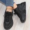 Platform Dad Shoes Breathable Comfortable Sneakers Black Casual Shoes Outdoor Trendy Shoes