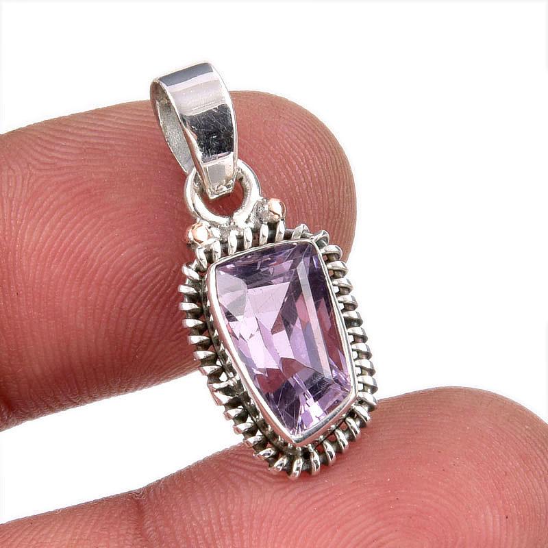 

Natural Pink Amethyst Gemstone 925 Solid Sterling Silver Jewelry Pendant 1 w0U14