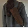 Frosted Genuine Leather Underarm Baguette Bag - Women's High-End Shoulder Handbag