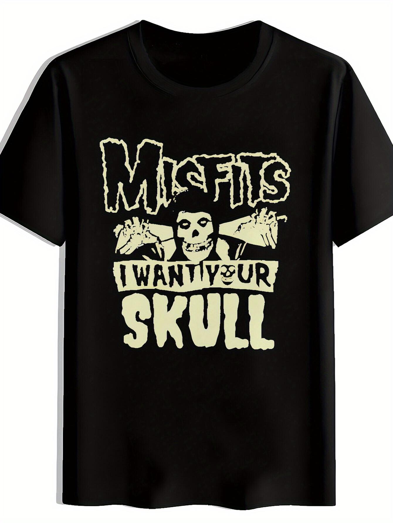 Vintage Rock Band Graphic T-shirt - MISFITS  I Want Your Skull  Print Short Sleeve Tee XL