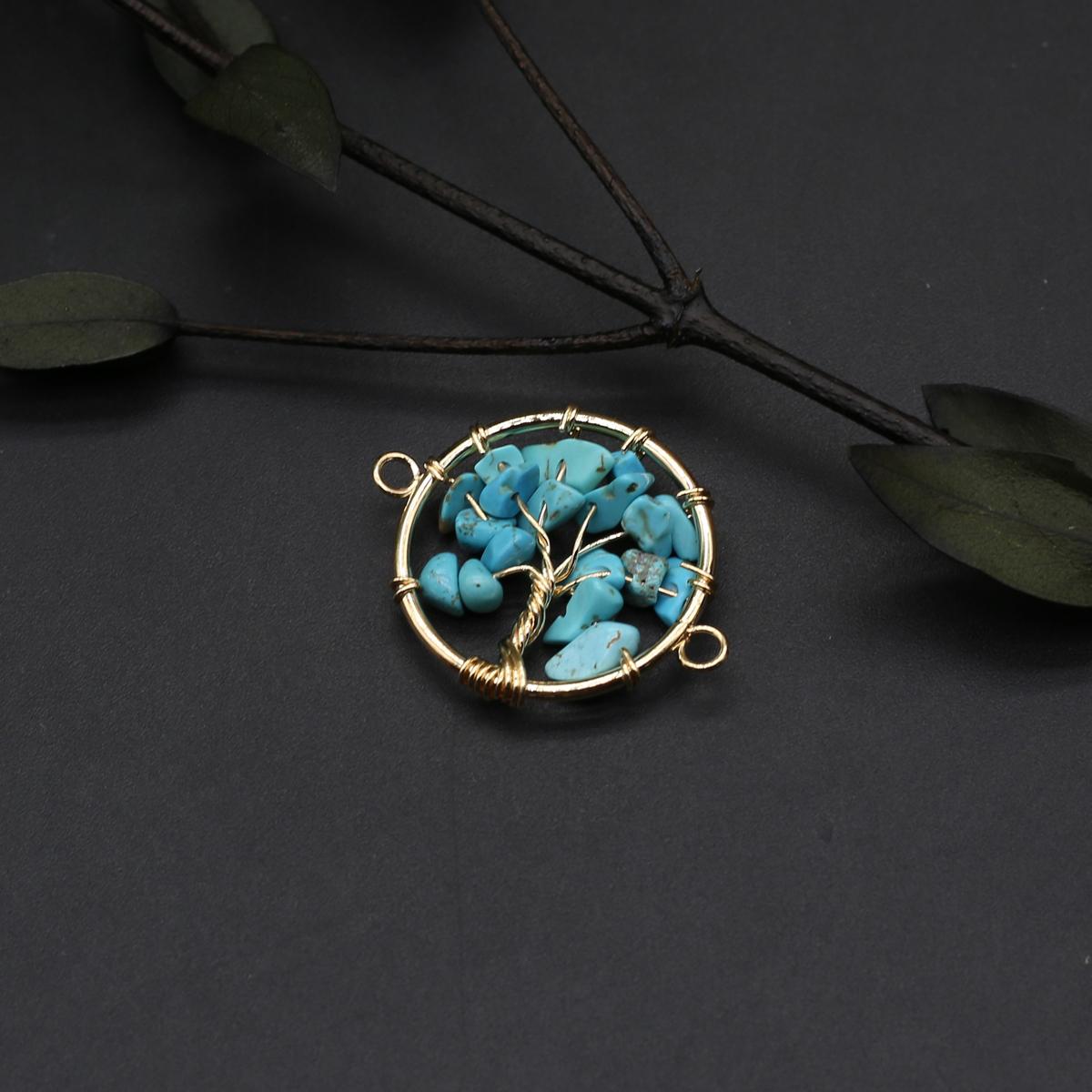 

2 шт. намоточный разъем из натурального камня флюорит/аметист круглый гравийный разъем для изготовления ювелирных изделий DIY ожерелье браслет аксессуар 25x25mm