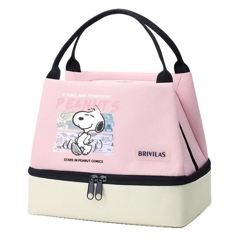 SNOOPY Renk Bloklu Yalıtımlı Öğle Yemeği Çantası Buz Paketli