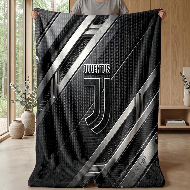 Coperta a tema Juventus FC Morbida coperta in flanella Coperta morbida tipo plaid Coperta accogliente per divano e letto per arredamento domestico