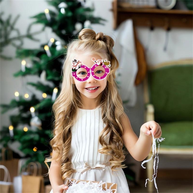 Christmas Decorations 2024 Glasses Frame Santa Snowman Eyeglasses Adult Kids Christmas Props Gift New Year Party Supply