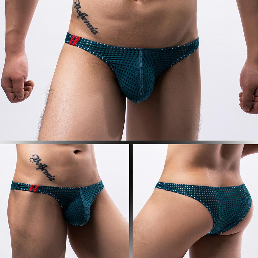 Summer Men's Breathable Mesh Low-Rise Bikini - Sexy Butt-Exposing Style (E097)