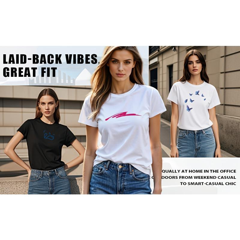 Women's T-Shirt Short Sleeve Crew Neck Top with Casual & Formal Blouse for Spring Summer Fall, Casual Attire, Weddings, Parties