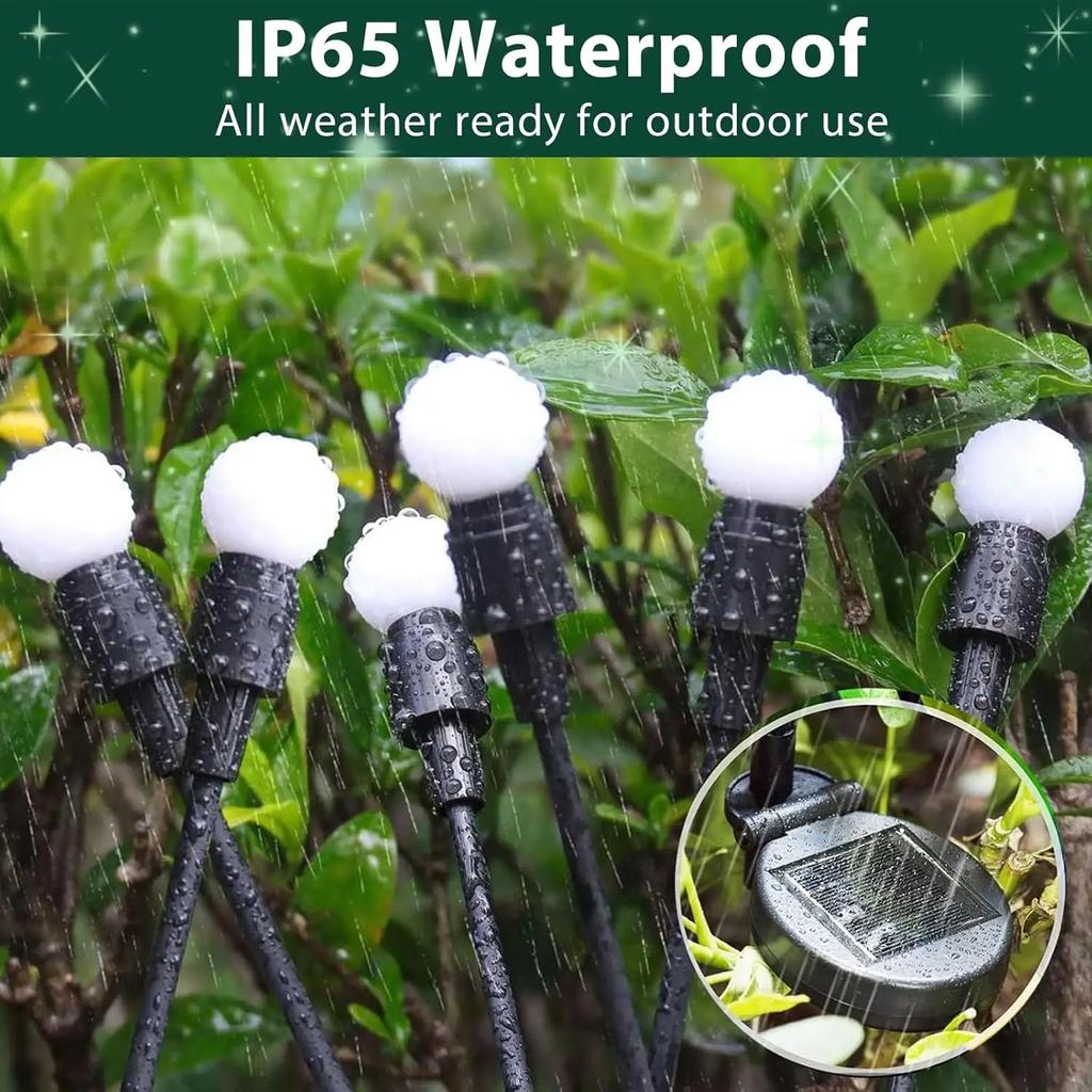8pcs Outdoor LED Solar Lights Waterproof Starburst Solar Firefly Lights Lawn Lamp Garden Lamp for Path Landscape Decorative