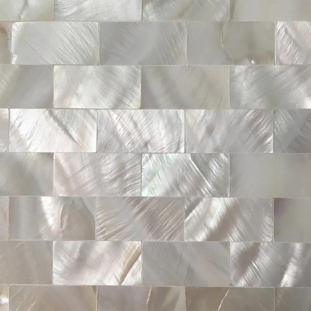 Premium Mother of Pearl Mosaic Tile Eco-Friendly Wall Art Natural Shell Kitchen Backsplash Bathroom Accent Walls 12x12 In 1-Pack