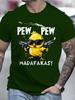 Summer men's 100% pure cotton casual loose oversized cool girl cartoon printed comfortable round neck short sleeved T-shirt top