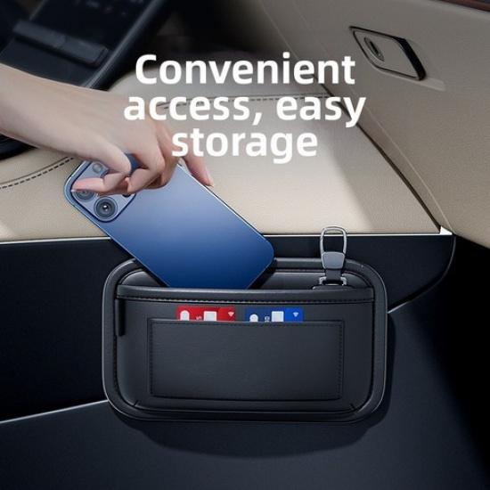 Leather For Car Storage Bag Hanging Organizer for For Car Door Black Color