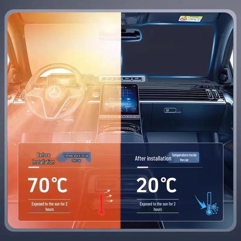 Thickened Laser Car Sunshade: Heat Insulation & Sun Protection Visor Curtain