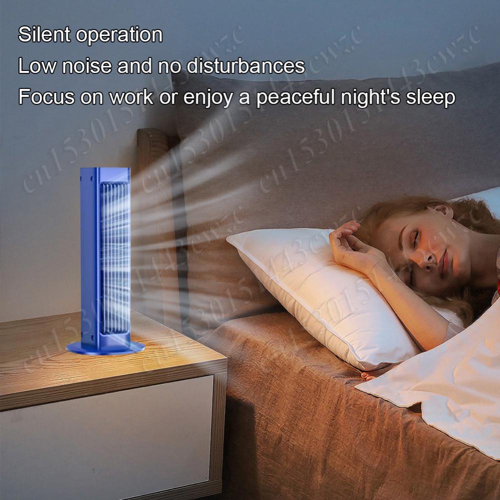 Portable Tower Fan Desktop Fan Personal Fan 3 Speeds Standing Fan Quiet Wall Mount Fan Rechargeable Bladeless Fan for Bedroom