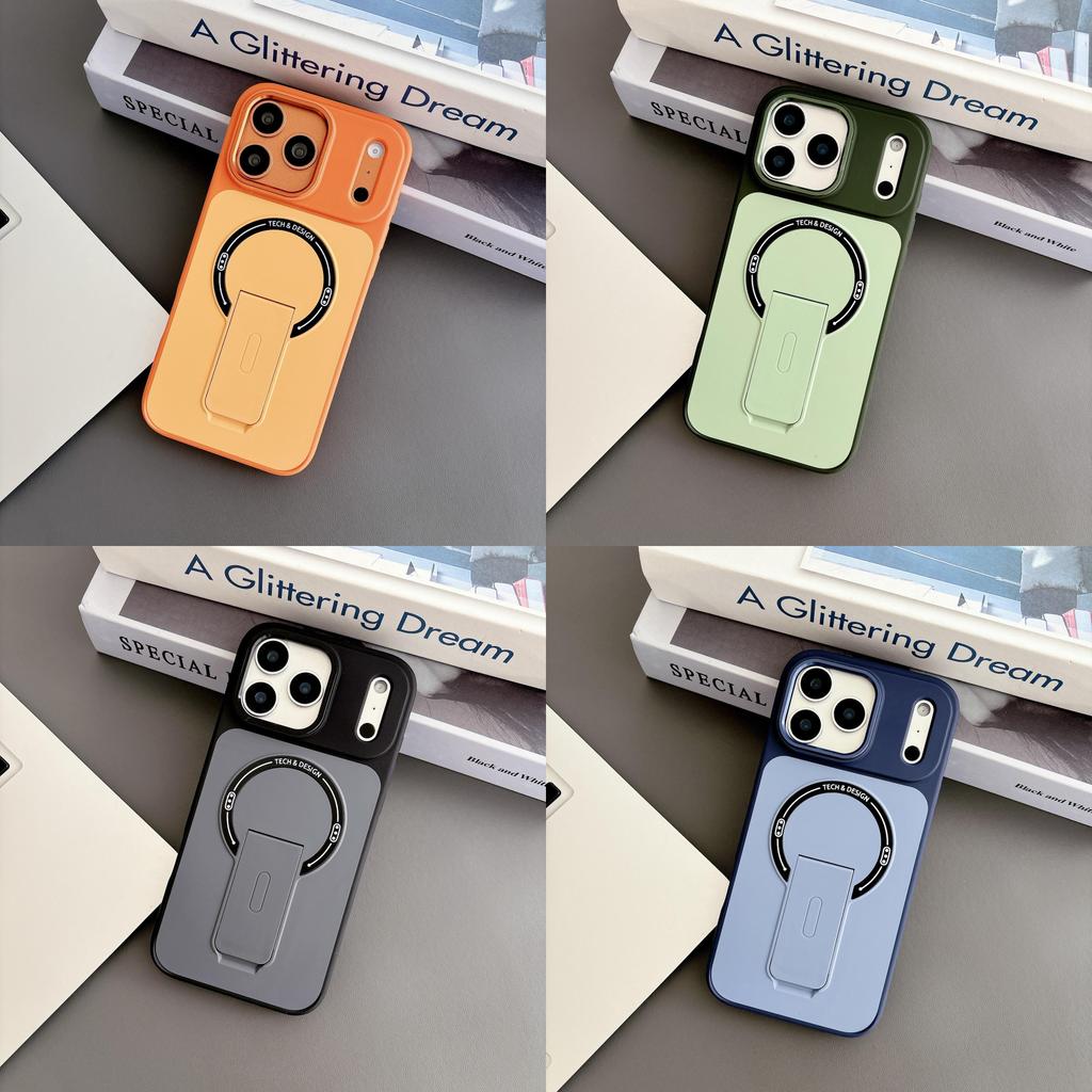 Apple Skin Feel Magnetic Stand Phone Case With Anti Slip Drop Protection For Daily Use