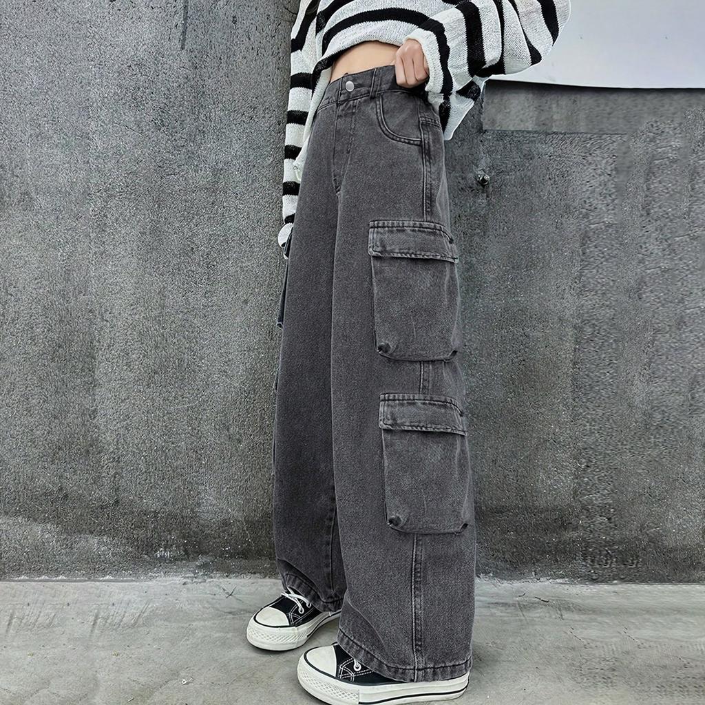 Ladies' Jeans Trend Casual Fashion Straight Leg Workwear Jeans