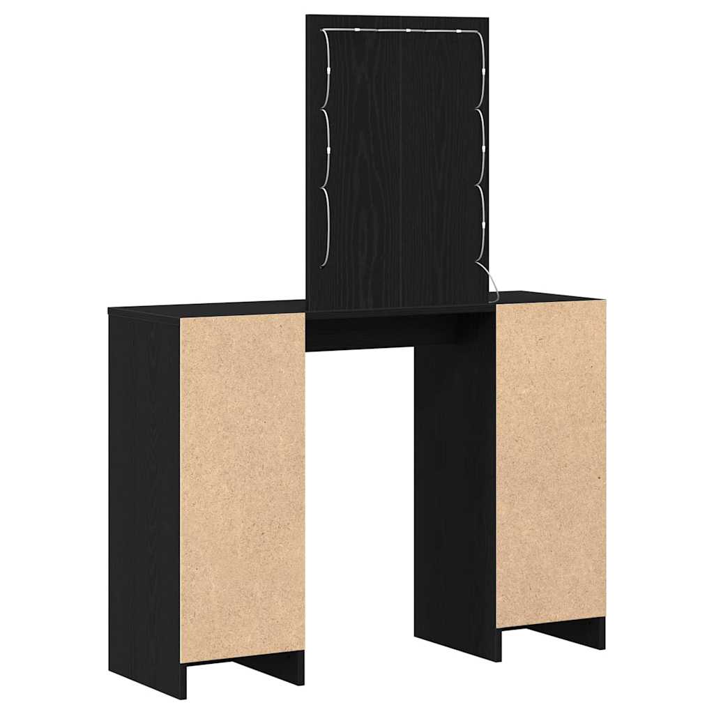 Makeup Table with Door Black 102 x 33 x 135 cm Engineered Wood