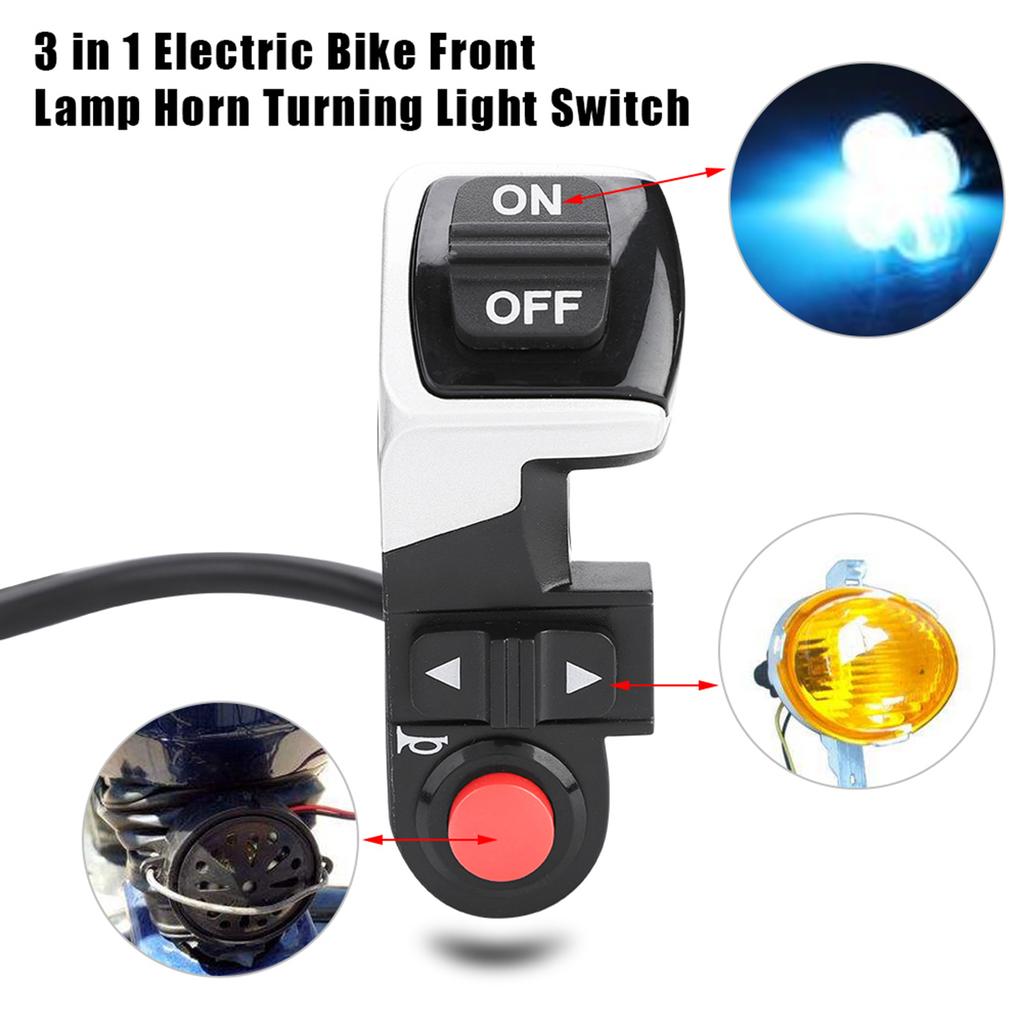 3 In 1 Combination Bike Front Lamp Horn Turning Light Switch for Electric Bicycle