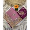 Premium soft zippy silk with c pallu multi thread and zari embroidery work with readymade lace and piping border