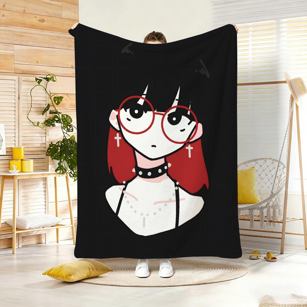 Artwork G-Girl with Glasses Throw Soft Warm Throw Blanket for Bedroom Living Room Bed Travel Camping Picnic Gift