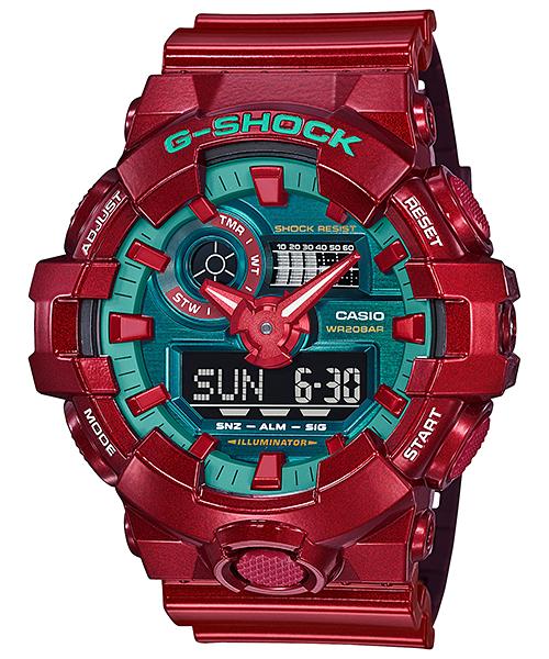 

Casio Men s Resin 200M Water Resistant Analog Shock Resistant Quartz Watch GA-700DBR-4A красный