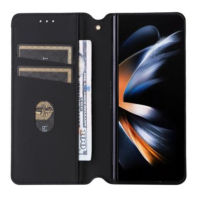 Etui portfelowe ze skóry PU na telefon Samsung Galaxy Z Fold6 5G z wytłaczanym rombem