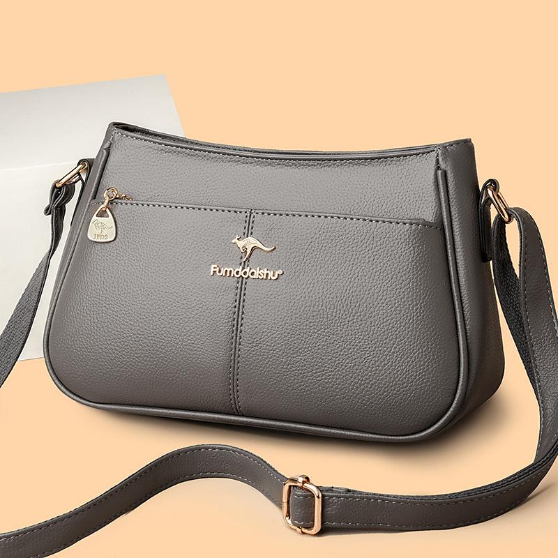 Premium soft leather bag women's simple atmosphere commuting versatile large capacity shoulder oblique bag