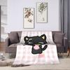 Cute Chococats Blanket Black Cat Super Soft Pattern Plush Throw Blanket For Girls Boys Couch Bed Flannel Bedspread Bed Cover