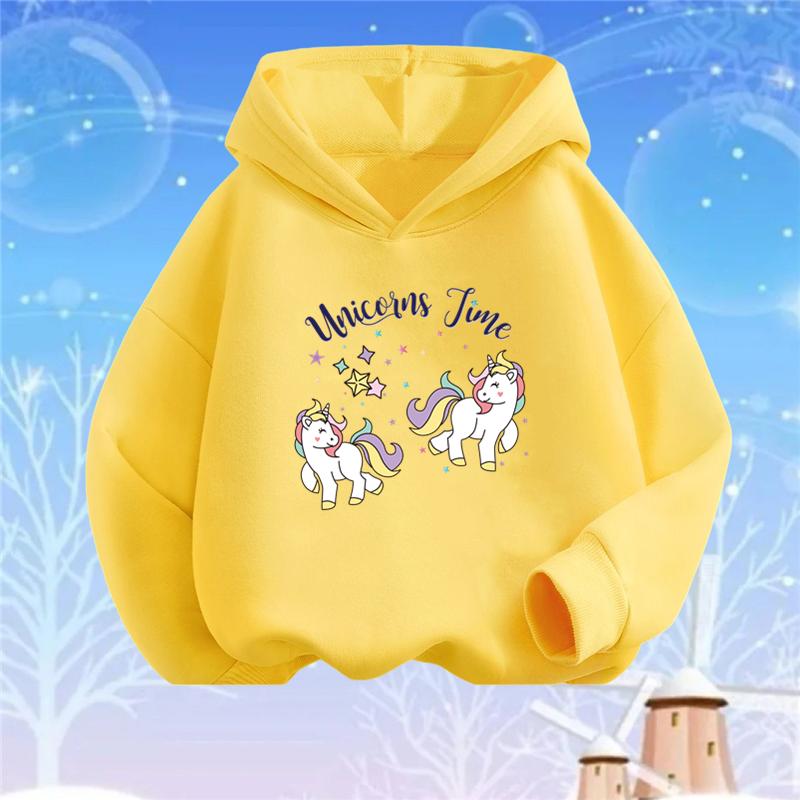 

Детские толстовки с капюшоном с рисунком «Красота, цветок, единорог», толстовка с капюшоном для девочек, модное тонкое базовое пальто Harajuku 110
