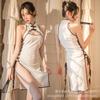 New Sex Underwear Women's Straps Cheongsam Uniform Republic of China Style Side Split Suede Cheongsam