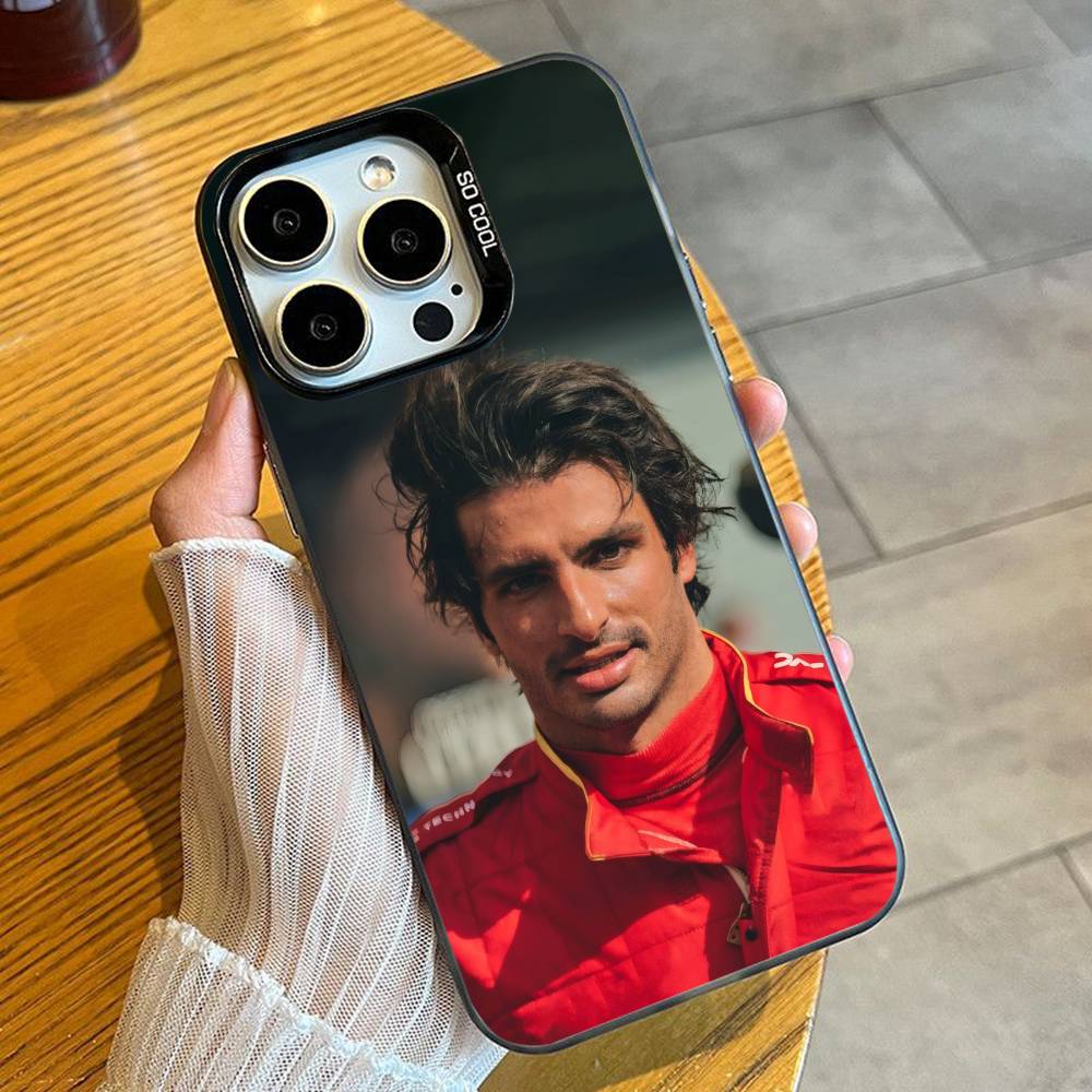 

Champion C-Carlos S-Sainz Racing Phone Case For iPhone 16 17 15 14 12 13 Pro Max Black Candy Matte Shockproof Cover iPhone15pro