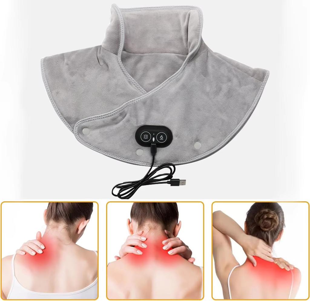 Shoulder Neck Heating Pad Electric Vibration Shawl Warm Shoulder Neck and Back Tools Cervical Wrap Heated Warmer Relaxed Health