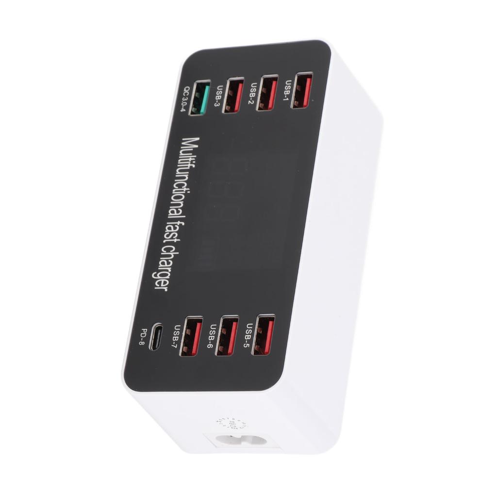 USB Charging Hub Charger Station 8 Ports Desktop Wall with LCD Display for Smart Phone TabletEU