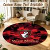 Round Rug Custom NameBournemouth Football Pattern Non Slip Carpet Home Floor Decor