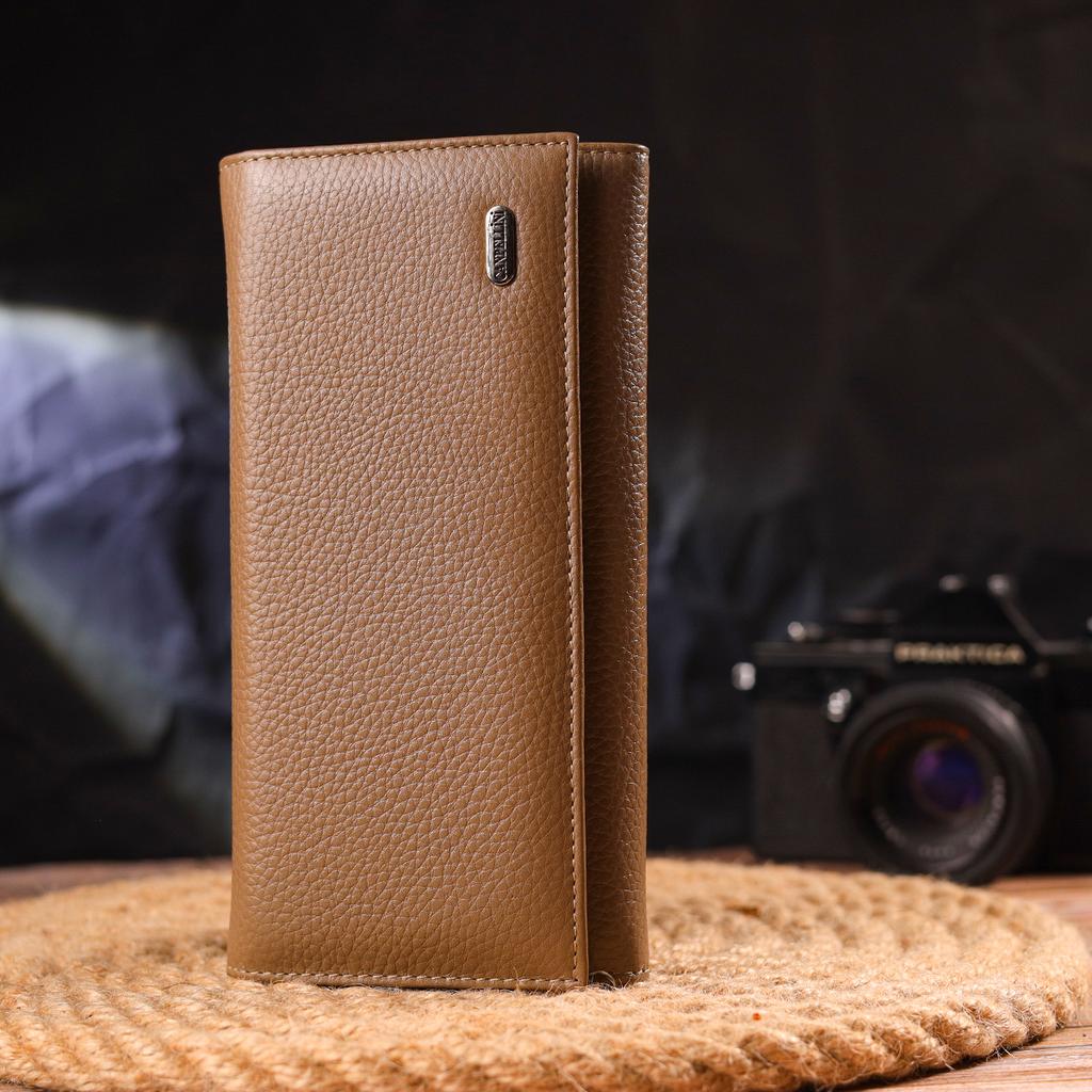 Women's Purse with Coin Holder Made of Genuine Leather CANPELLINI Wallet 21523 Beige