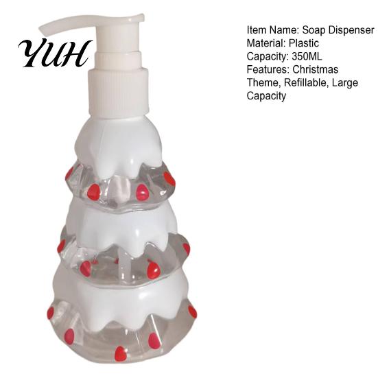 Empty Pump Bottle 350ML Christmas Soap Dispenser, Santa Claus Tree Penguin Shape Refillable Liquid Dispenser Bottle, Plastic for Hand Soap,