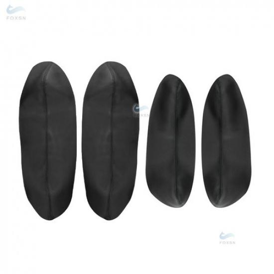 4* Black Left/Right Door Panels Armrest Leather Cover for Honda XRV Vezel H-RV