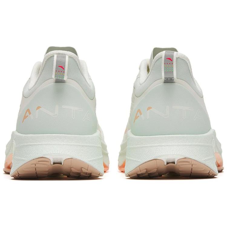 New Anta MACH 3.0 Cushioned Slip Resistant Abrasion Resistant Low Top Casual Running Shoes Women's White Orange Green 122325583-11