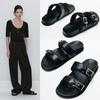 Fashion 2025 Woman Strap Buckle Slippers Casual Beach Slides Shoes Ladies Flats Thicken Soled Pantuflas Girls Outside Hook&Loop Sandals